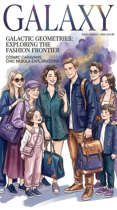 Cosmic Library Family Scene