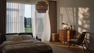 Vidéo cinématographique d'une routine matinale paisible sous une lumière solaire dorée