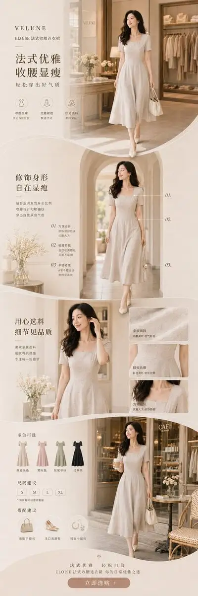 Chinese long form product detail page template
