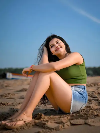 Golden Hour Beach Portrait of Indian Woman