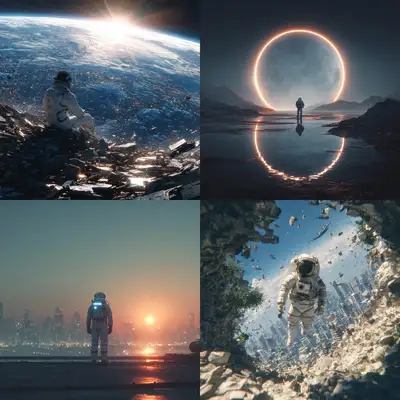 Futuristic Astronaut AI Art Prompt Template