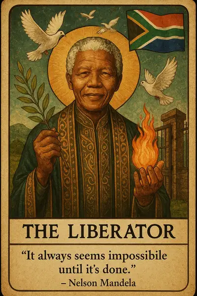 Tarot Card with Historical Figure and Quote