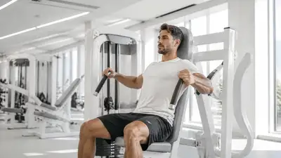 Photorealistic athlete using gym equipment