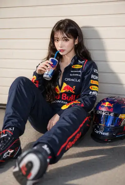 Ultra-realistic Candid Portrait of Male Model in Racing Suit