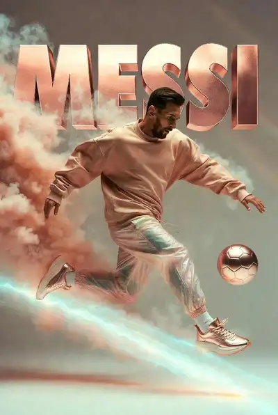 Futuristic Cyberpunk Footballer Poster Prompt