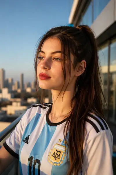 Golden Hour Argentina Jersey Portrait