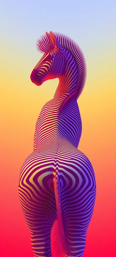 Modern Abstract Volumetric Risograph Zebra Logo