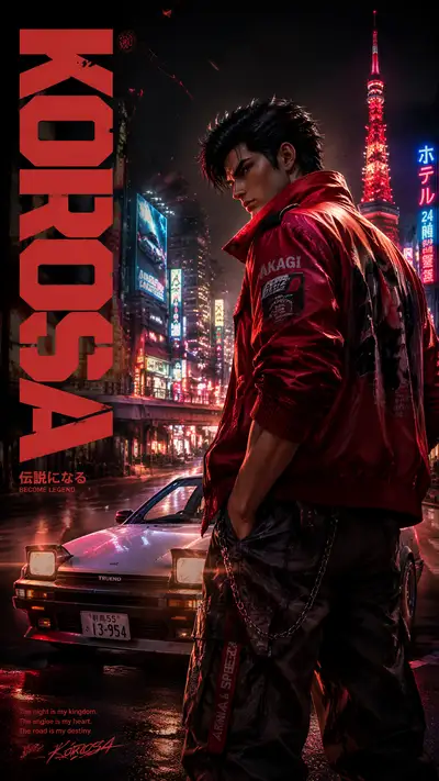 Anime UE5 hyper-realistic character poster