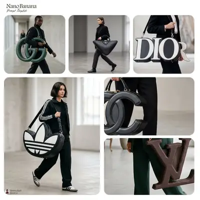 Luxury handbag sculpted into a brand logo shape
