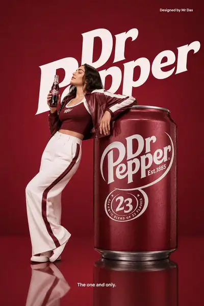 Minimalistische Dr Pepper Werbeanzeige