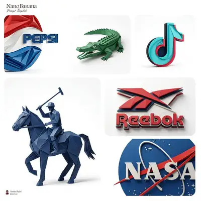 Hyper-Realistic Folded Paper Sculpture Logo Render Template