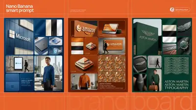 Eight-module grid brand identity showcase template