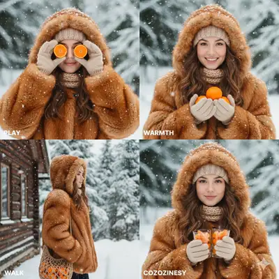 Collage photo de style de vie mode hiver