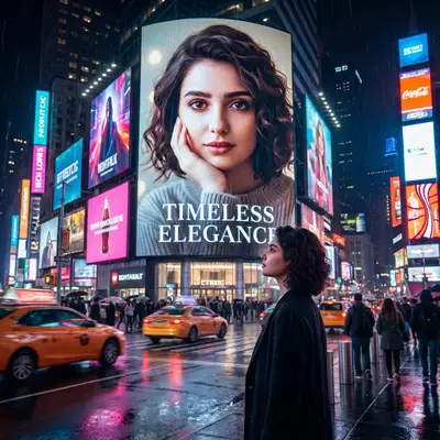 Times Square Billboard Personal Photo Cinematic Scene