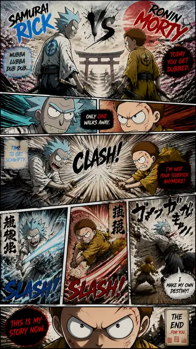 武士瑞克与浪人莫蒂的漫画对决