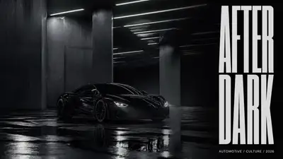 Black Supercar in Underground Architectural Space
