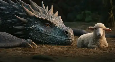 Portrait photographique d'un dragon dans un zoo