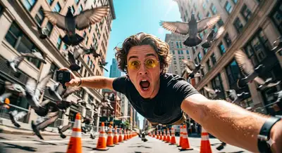 Explosive Pigeon Chaos GoPro Photo