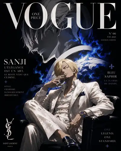 Luxury Anime Fashion Magazine Cover