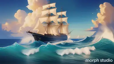 Ship Sailing in Paradise with Motion