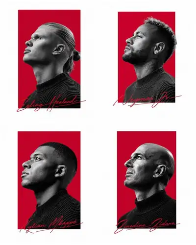 Premium Sports Editorial Poster with Monochrome Portraits