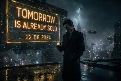 The Man Who Sold Tomorrow - Neo-Noir Cinematic Scene