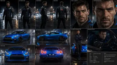 Cinematic Character Reference Sheet: Street Racer