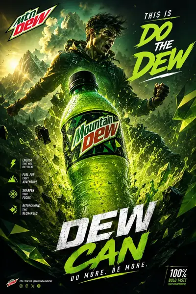 Luxury Mountain Dew Poster Prompt