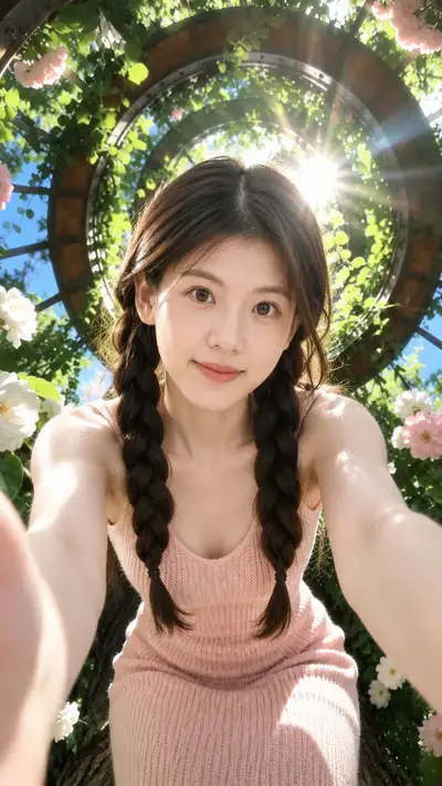 Dreamy Summer Garden Selfie Photo Prompt