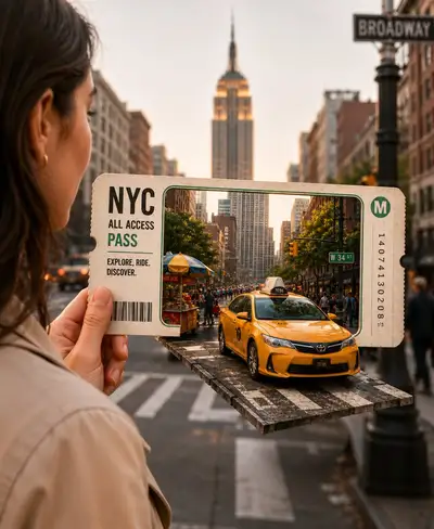 3D Travel Ticket City Diorama Prompt