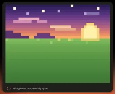 SVG pixel art scene prompt