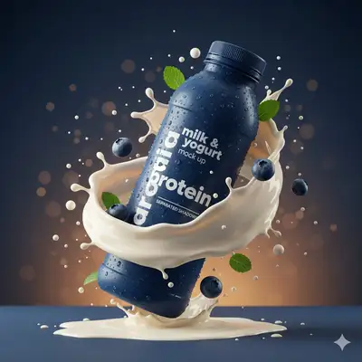 悬浮产品飞溅商业摄影JSON提示词