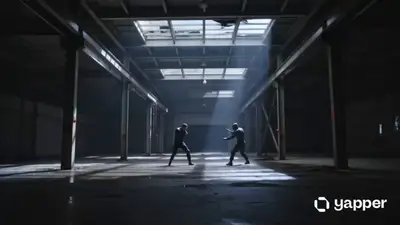 Cinematic Rain-Soaked Warehouse Fight Scene