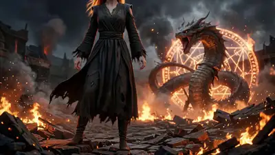 Cinematic Fantasy Battle: Mage vs Serpent Dragon