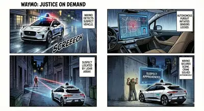 Waymo Crime Comic Four-Panel