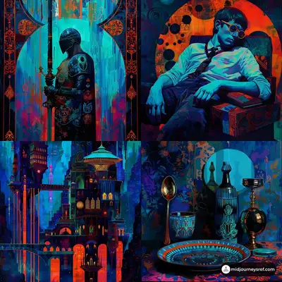 Cyberpunk x Eastern Mystique Neon Liquid Art