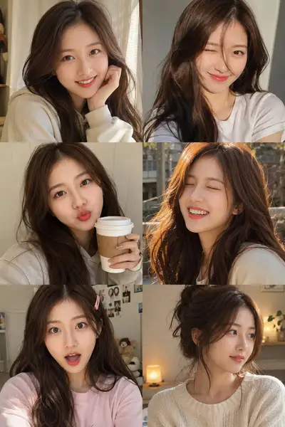 Realistic Photo Collage of Candid Selfies