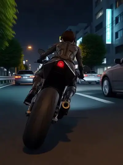 Anime Motorcycle Ride Through Tokyo at Night