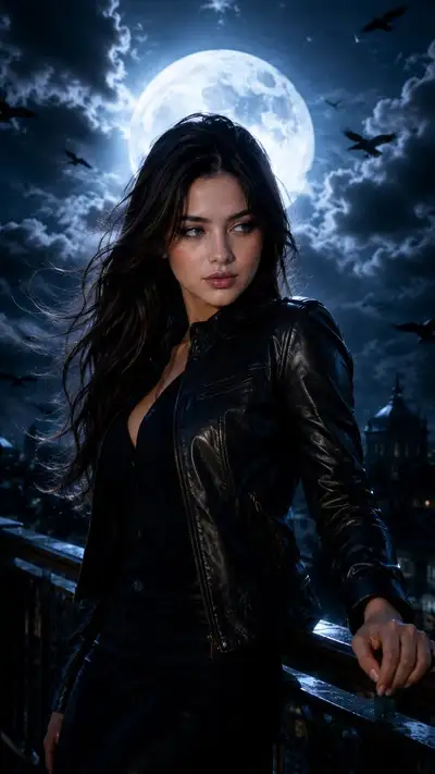 Cinematic Moonlight Portrait of a Woman