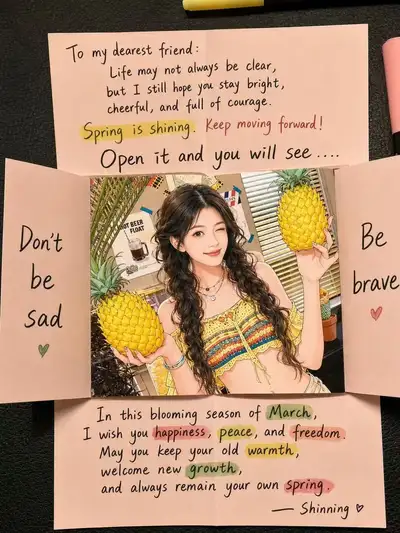 Handmade Greeting Card with Anime Portrait