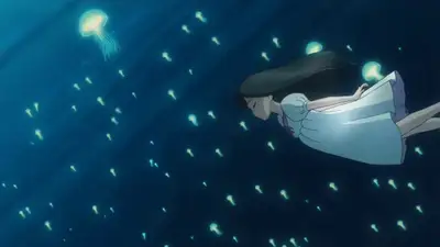 Dreamlike underwater anime sequence