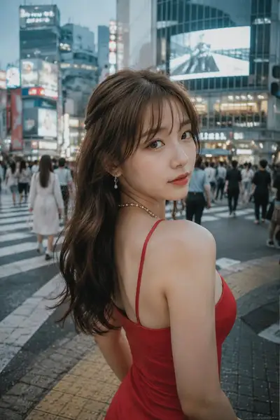 Realistic Fashion Portrait in Tokyo Shibuya