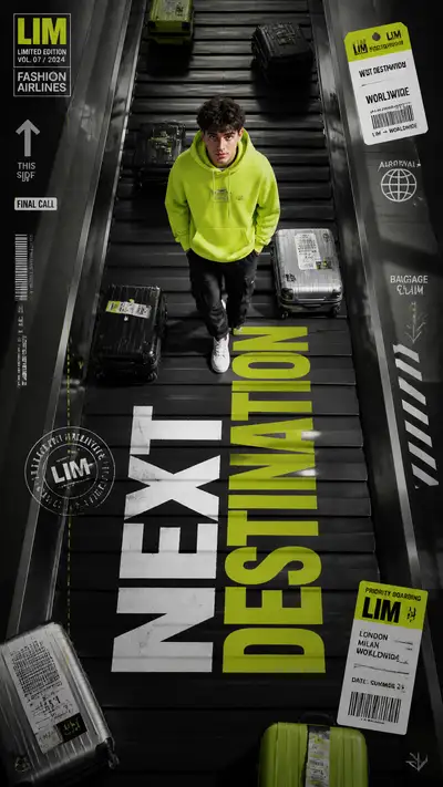 NEXT DESTINATION airport conveyor belt poster