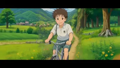 Ghibli-style countryside bicycle ride