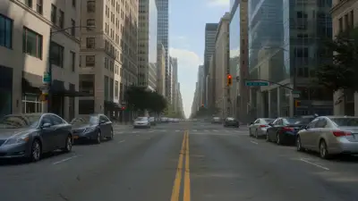 Desastre de terremoto no centro com prédios desabando