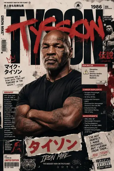 Japanisches Street-Art-Editorial-Poster-Template für einen Musik-Künstler