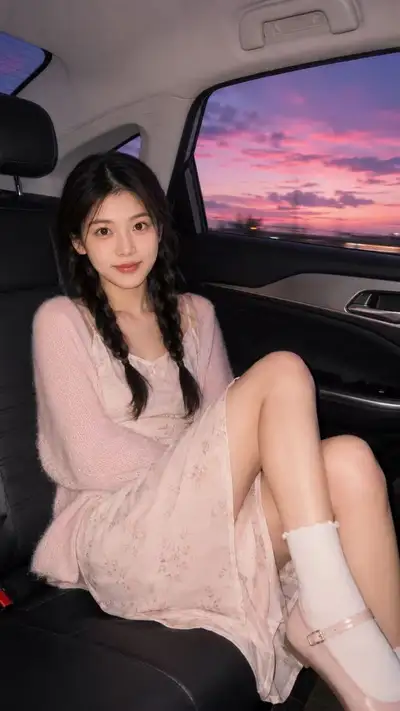 Sunset Car-Window Portrait with Flash Photography