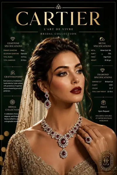 Ultra-luxury bridal jewellery campaign poster
