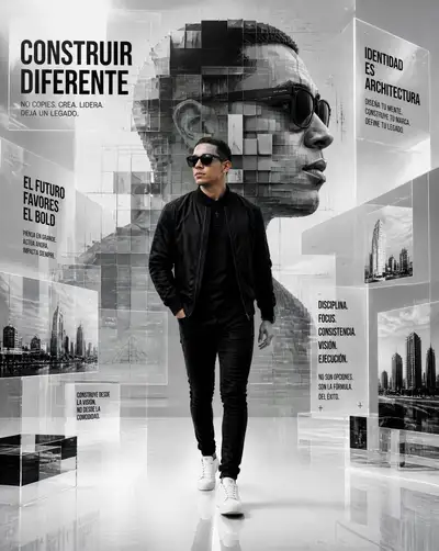 Futuristic motivational identity poster