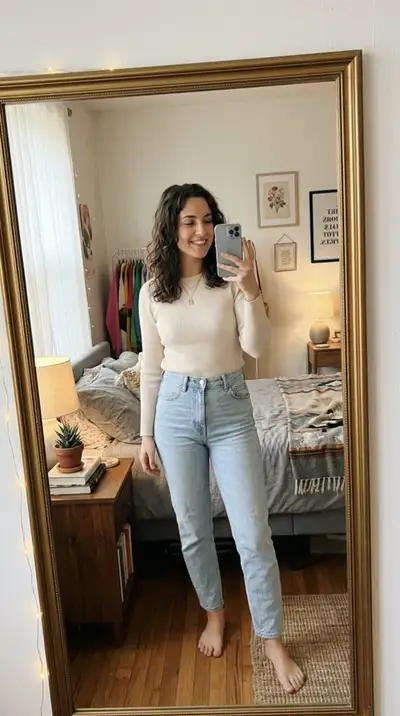Photorealistic Mirror Selfie Image Prompt